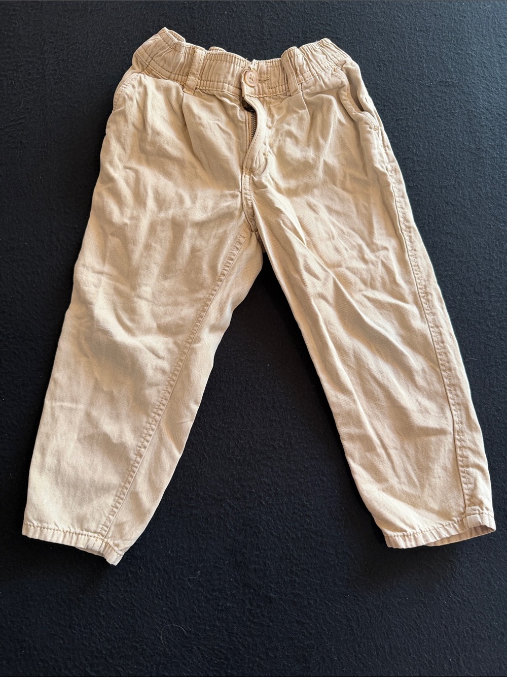 H&M Beige/Tan Elastic-Waist Chinos